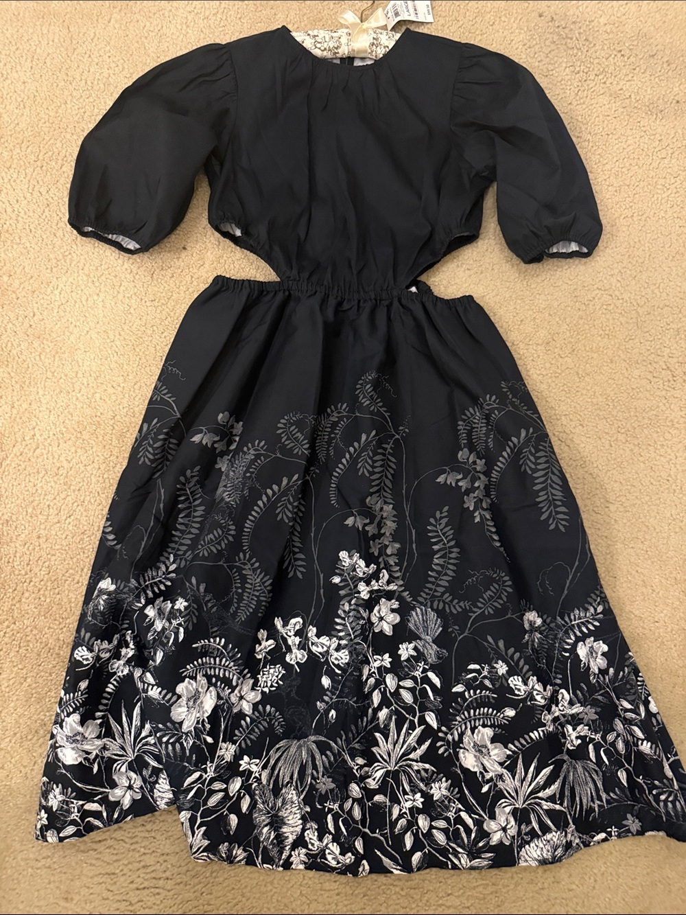 INC International Concepts Black Midi Dress with pockets and cut outs